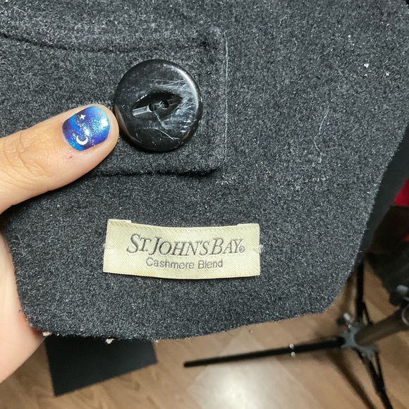 St.Johns Bay Cashmere Wool Peacoat - Picture 3 of 5